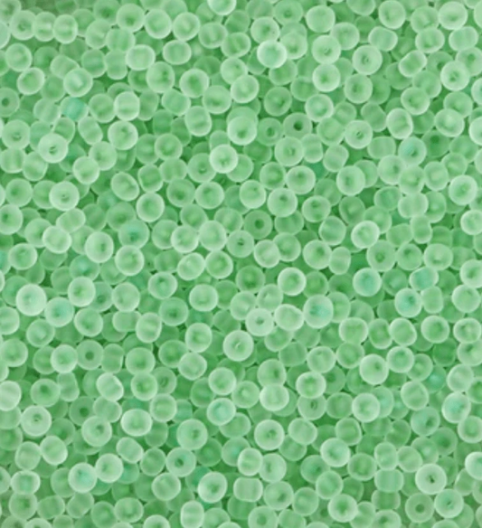 11/0 Japanese Seedbeads, Frosted Matte Bright Green Apple 10g 11/0 TOHO Seed Beads