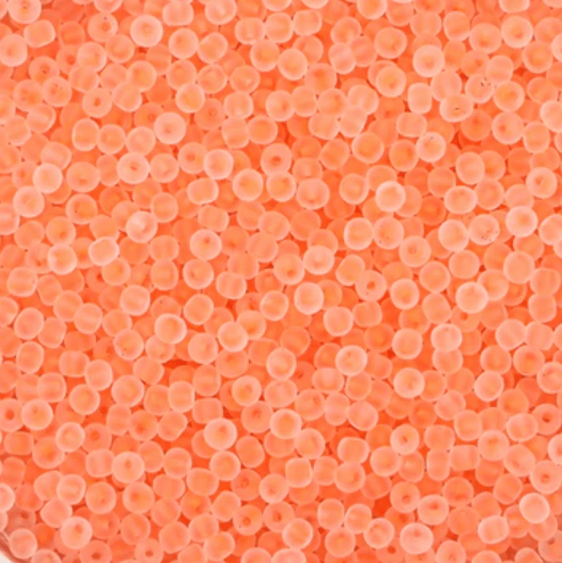 11/0 Japanese Seedbeads, Frosted Matte Coral Orange Pink 10g 11/0 TOHO Seed Beads