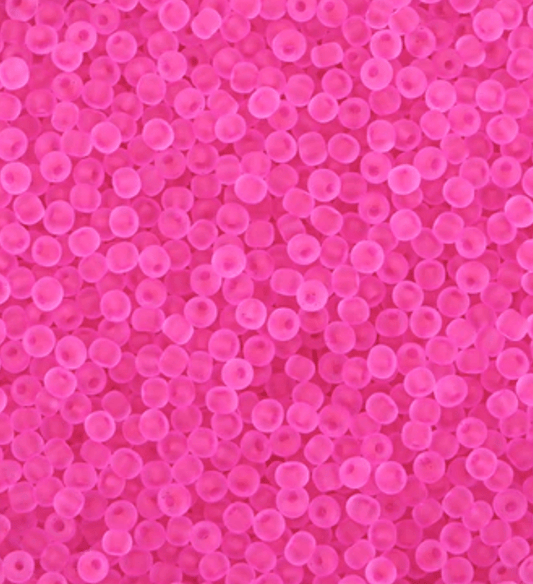 11/0 Japanese Seedbeads, Frosted Matte Dark NEON Pink  10g 11/0 TOHO Seed Beads