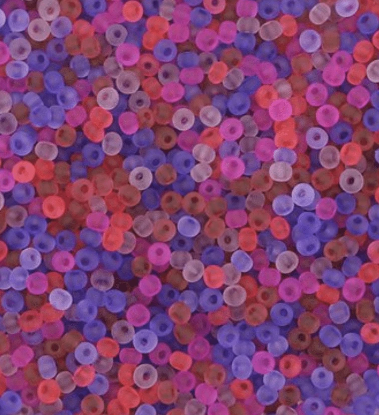 11/0 Japanese Seedbeads, Frosted Matte Mix Purple - Pink  10g 11/0 TOHO Seed Beads