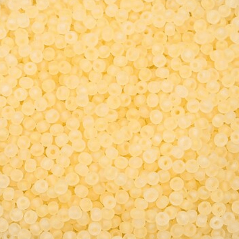 11/0 Japanese Seedbeads, Frosted Matte Pale Yellow 10g 11/0 TOHO Seed Beads