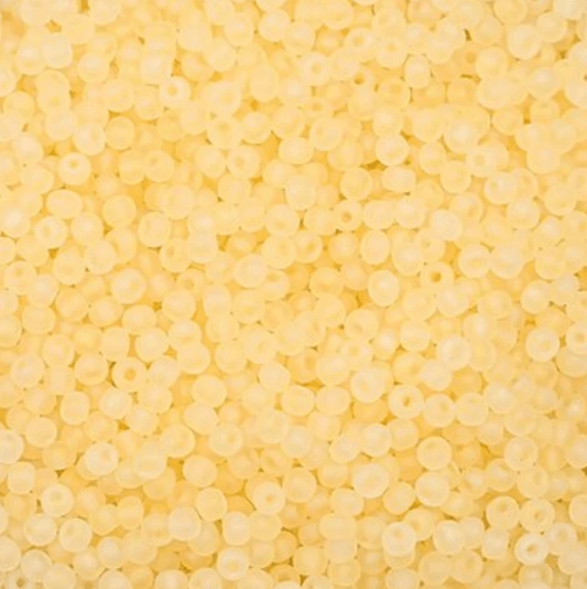 11/0 Japanese Seedbeads, Frosted Matte Pale Yellow 10g 11/0 TOHO Seed Beads