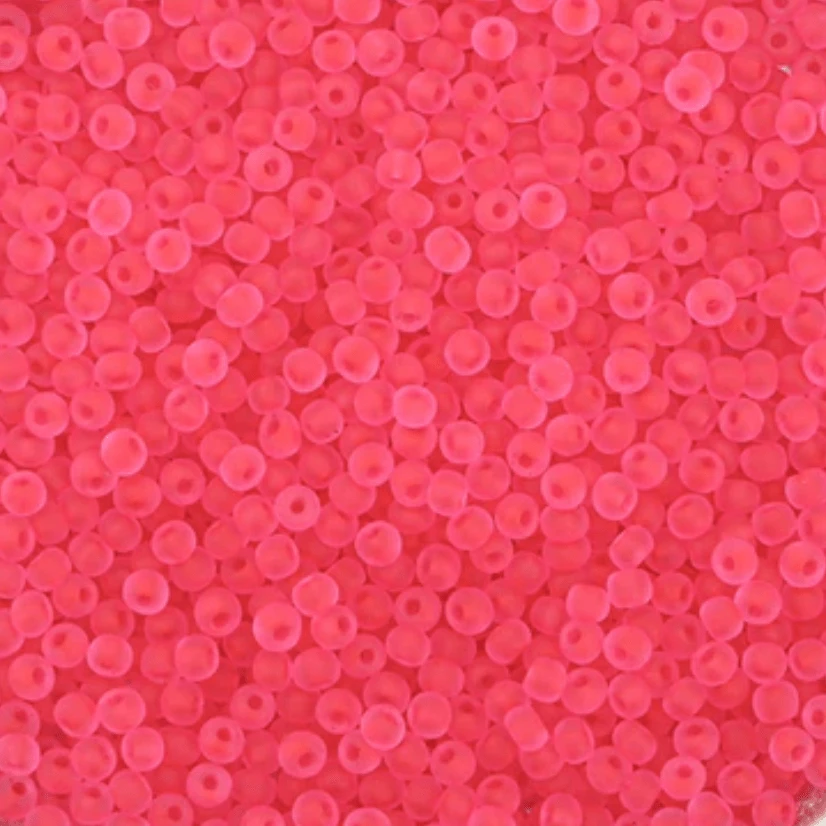 11/0 Japanese Seedbeads, Frosted Matte Watermelon Pink 10g 11/0 TOHO Seed Beads