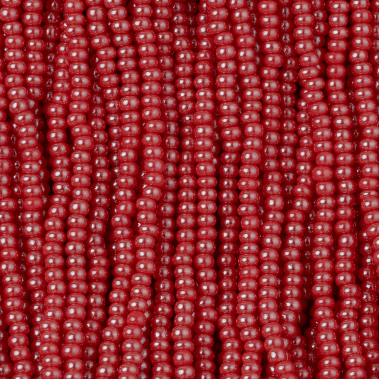 11/0 Light Red Luster Opaque, Preciosa Seed Beads  *HANK 11/0 Preciosa Seed Beads