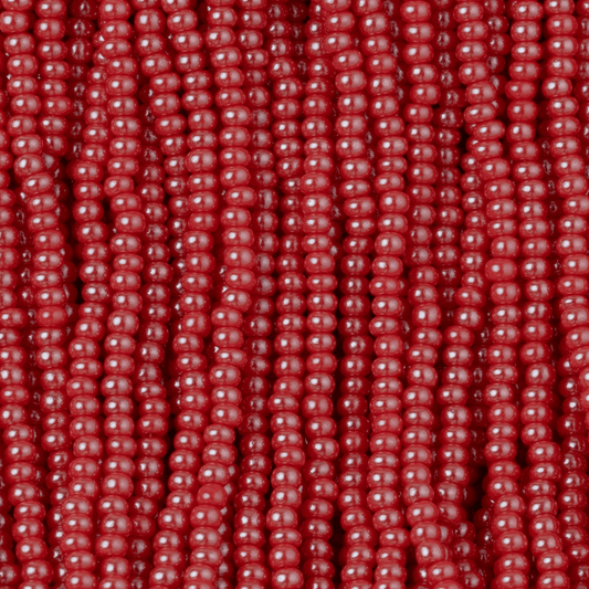 11/0 Light Red Luster Opaque, Preciosa Seed Beads  *HANK 11/0 Preciosa Seed Beads