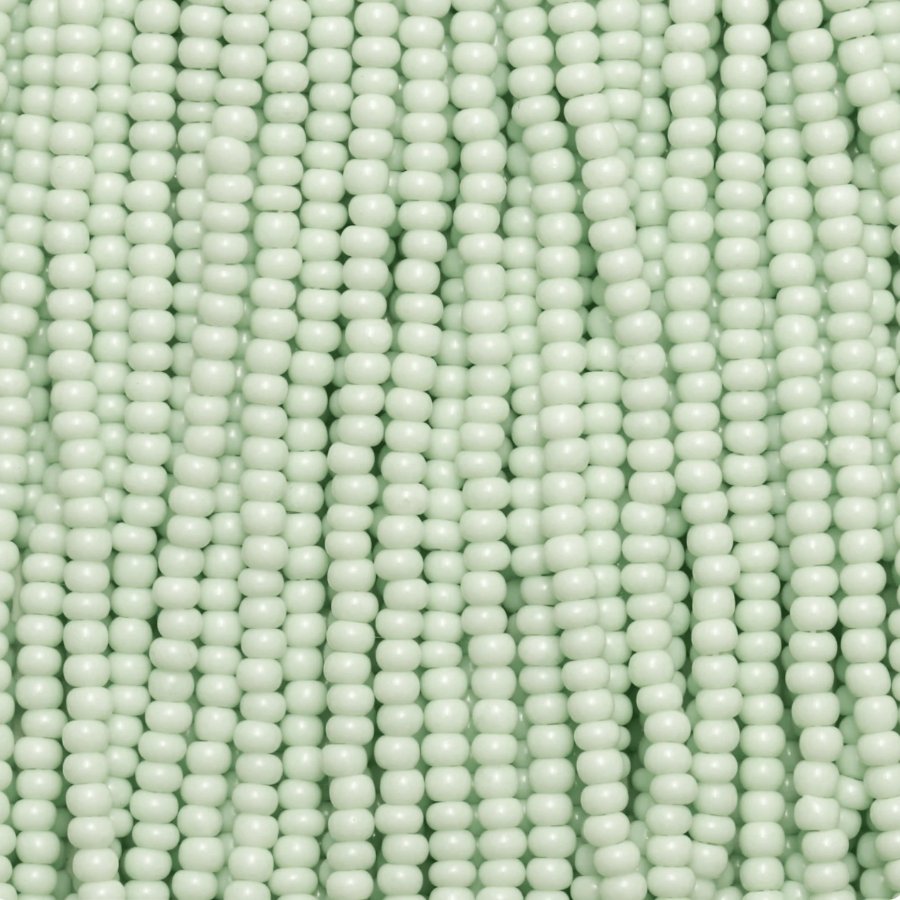 11/0 Mint Light Green Chalk Solgel Opaque, Preciosa Seed Bead *Hank* 11/0 Preciosa Seed Beads