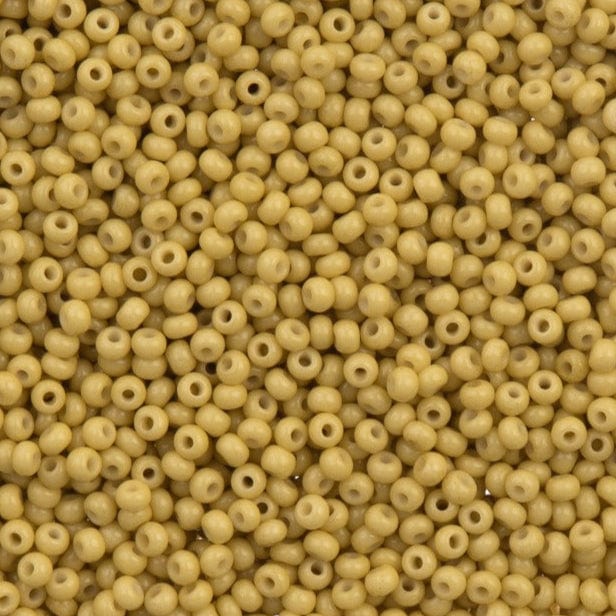 11/0 Mustard Yellow Chalk Dyed Solgel, Preciosa Seed Beads 22g 11/0 Preciosa Seed Beads