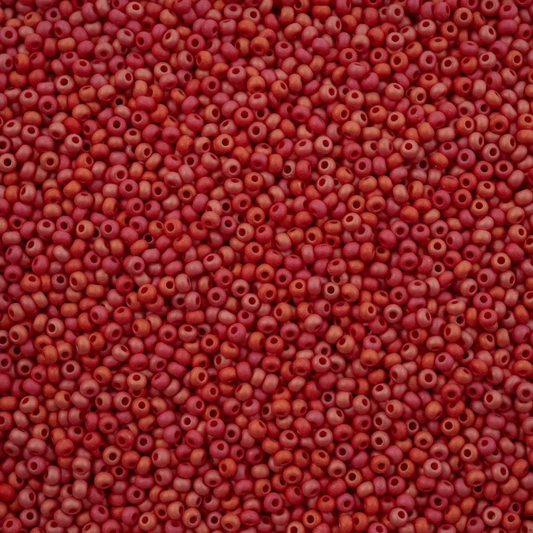 11/0 Opaque Red Matte Rainbow, Preciosa Seed Bead (22g) 11/0 Preciosa Seed Beads