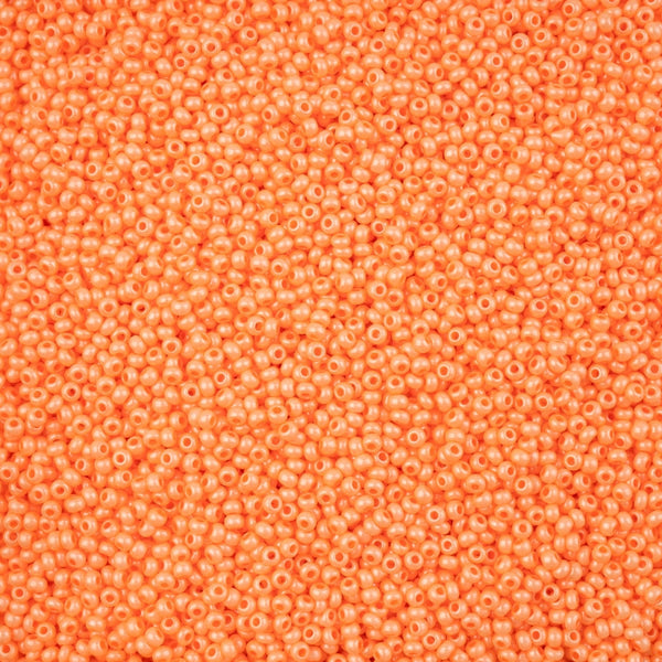 11/0 Pearl Orange Chalk Luster Pearl, Preciosa Seed Bead (22g) 11/0 Preciosa Seed Beads