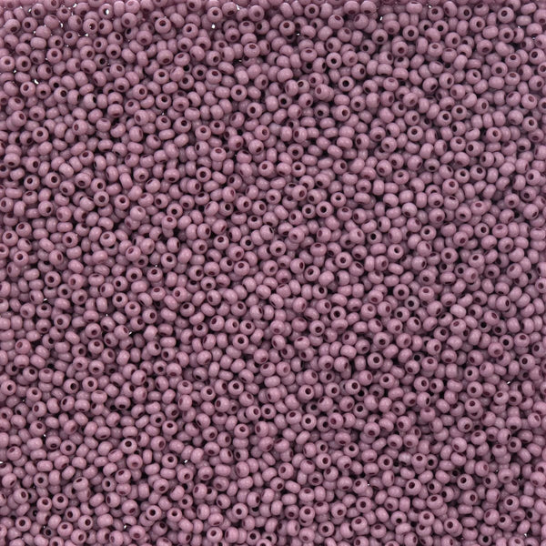 11/0 Plum Chalk Dyed Solgel, Preciosa Seed Beads 22g 11/0 Preciosa Seed Beads