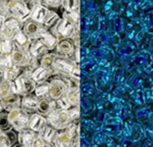11/0 TOHO Japanese Seedbeads, GLOW IN DARK - Crystal Silver Lined - Glow Blue  7g 11/0 TOHO Seed Beads