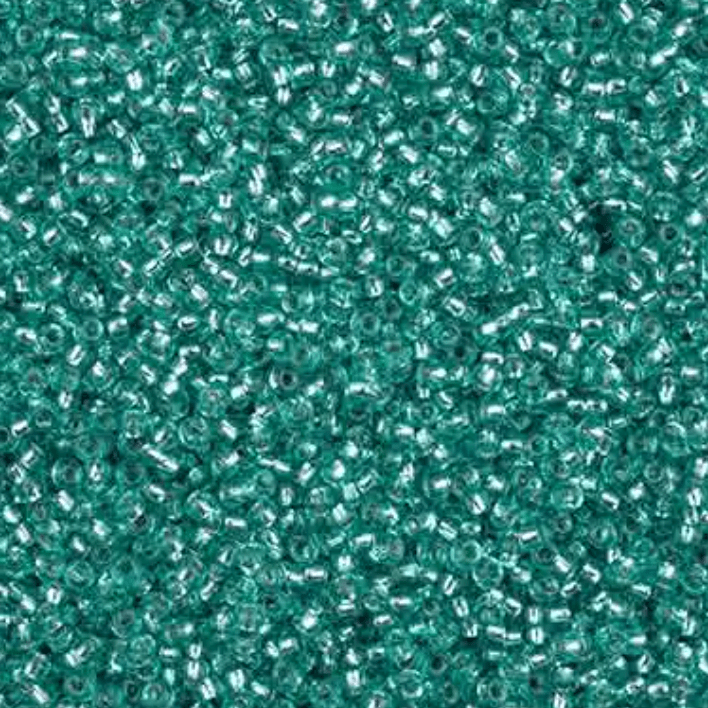 11/0 Turquoise Green SOLGEL Transparent Silver lined Preciosa Seed Bead (22g) *NEW* 11/0 Preciosa Seed Beads