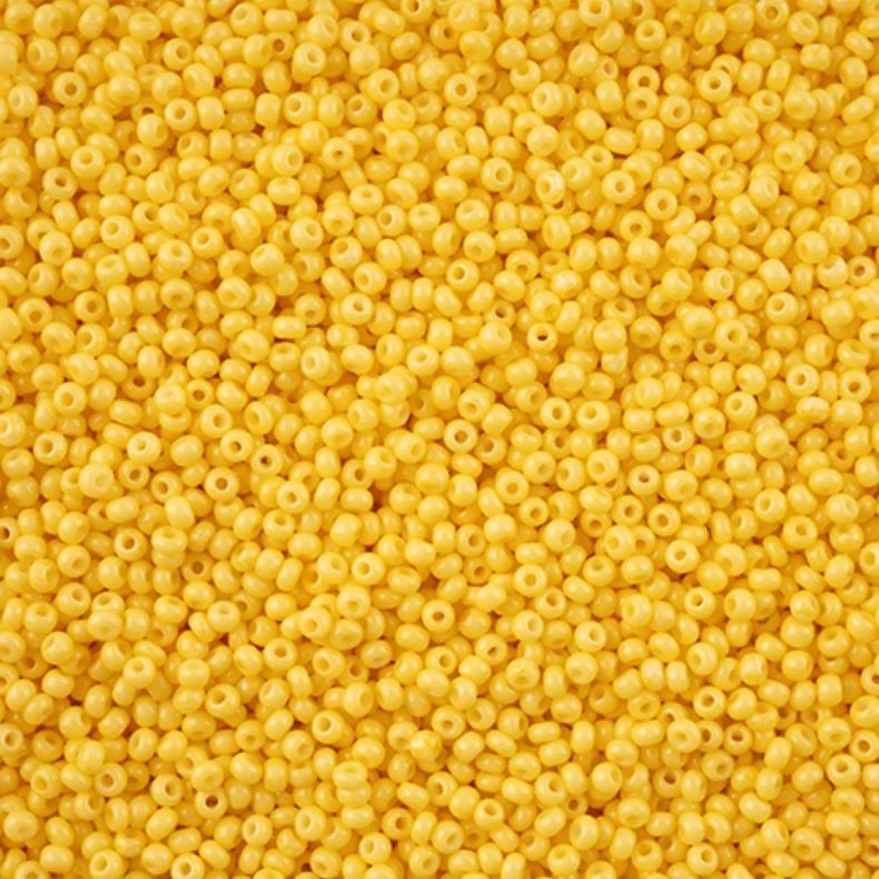11/0 Yellow Chalk Dyed Solgel, Preciosa Seed Beads 22g 11/0 Preciosa Seed Beads