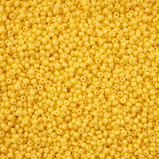 11/0 Yellow Chalk Dyed Solgel, Preciosa Seed Beads 22g 11/0 Preciosa Seed Beads