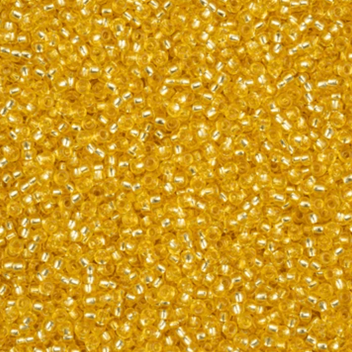 11/0 Yellow SOLGEL Transparent Silver lined Preciosa Seed Bead (22g) *NEW* 11/0 Preciosa Seed Beads