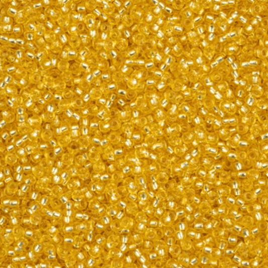 11/0 Yellow SOLGEL Transparent Silver lined Preciosa Seed Bead (22g) *NEW* 11/0 Preciosa Seed Beads