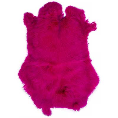 11*15 inch Fuchsia Pink Rabbit Fur Skin - Medium Grade,  Basics Basics