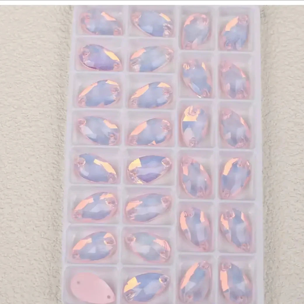 11*18mm Mocha Light Pink Teardrop shaped, Sew on, Strass Fancy Glass Gems (Sold in Pair) Fancy Glass Gems