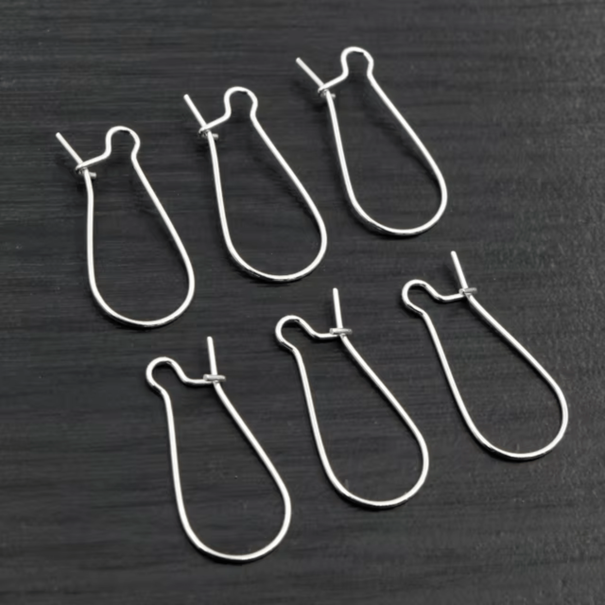 11*24mm Rounded Kidney Earwire SILVER  Earring Findings 100 pcs, Basics Basics