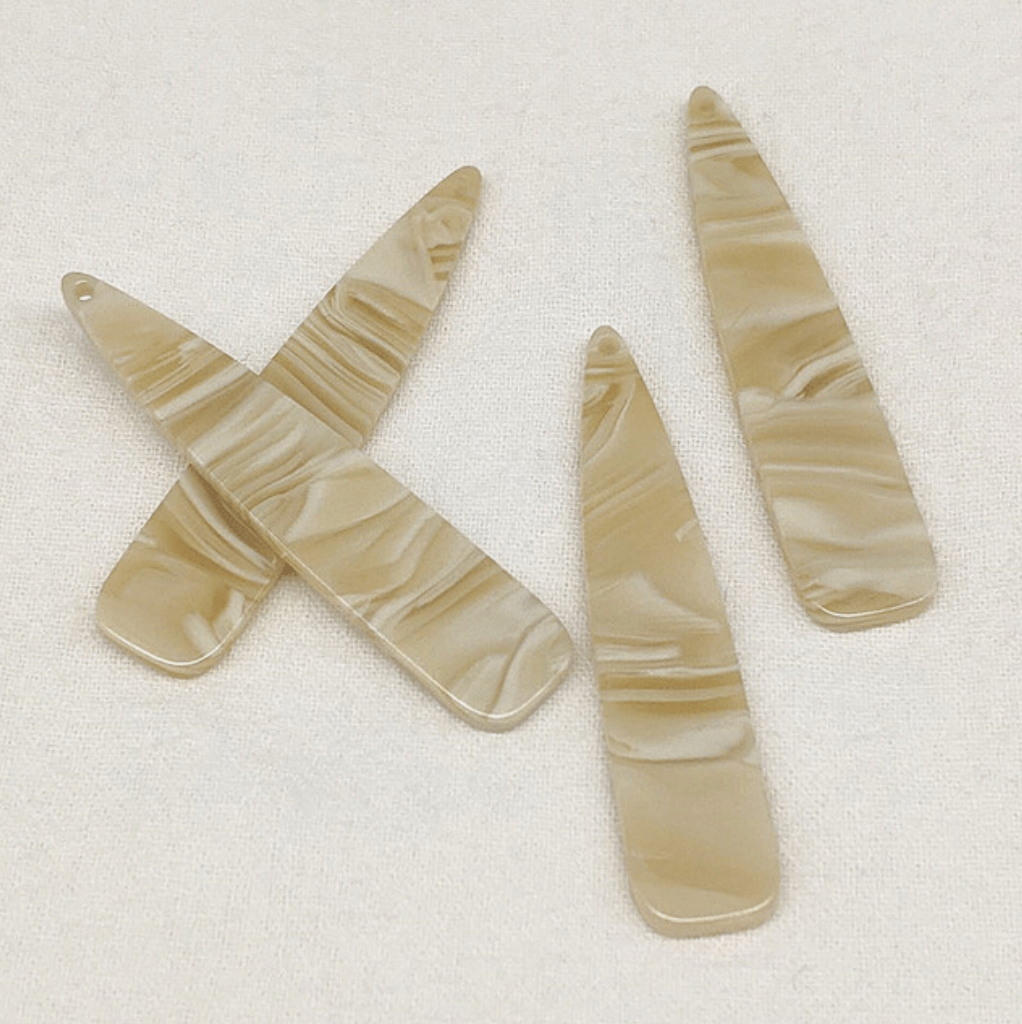 11*55mm Ivory- Tan Marble, Sew on, Large Resin Gem (Sold in Pair) Resin Gems