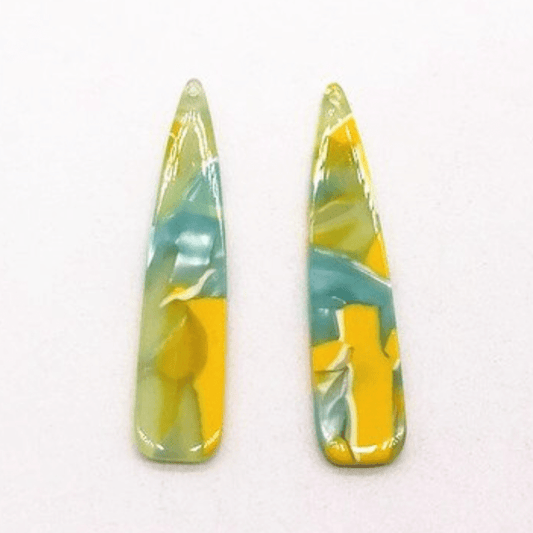 11*55mm Lemons and Limes Marble, Sew on, Large Resin Gem (Sold in Pair) Resin Gems