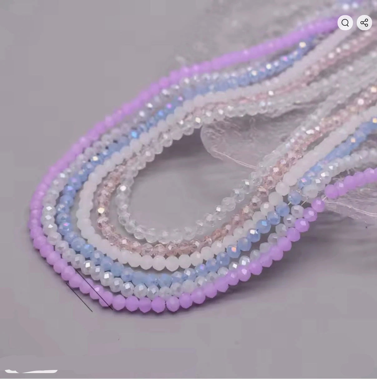 4mm Pastel Lavender Ice AB 6 strand/bag 720pcs Rondelle Crystal Glass Beads Bicone/Rondelle