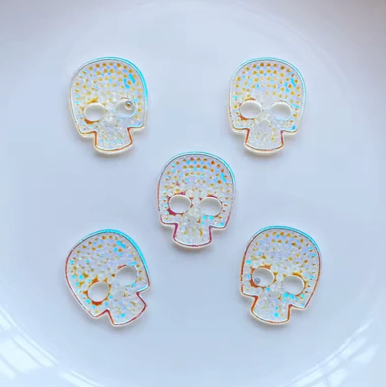 12*14mm, Clear AB, Skull AB, Resin Gem, (Sold in Pair) – Sundaylace ...