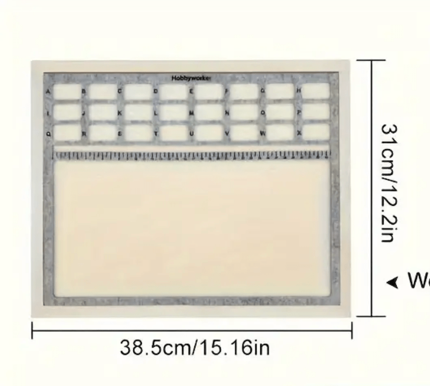 12*15" Inch Grey/Ivory Beading Static Bead Ma with Felt Frame, New Beader Basics Basics