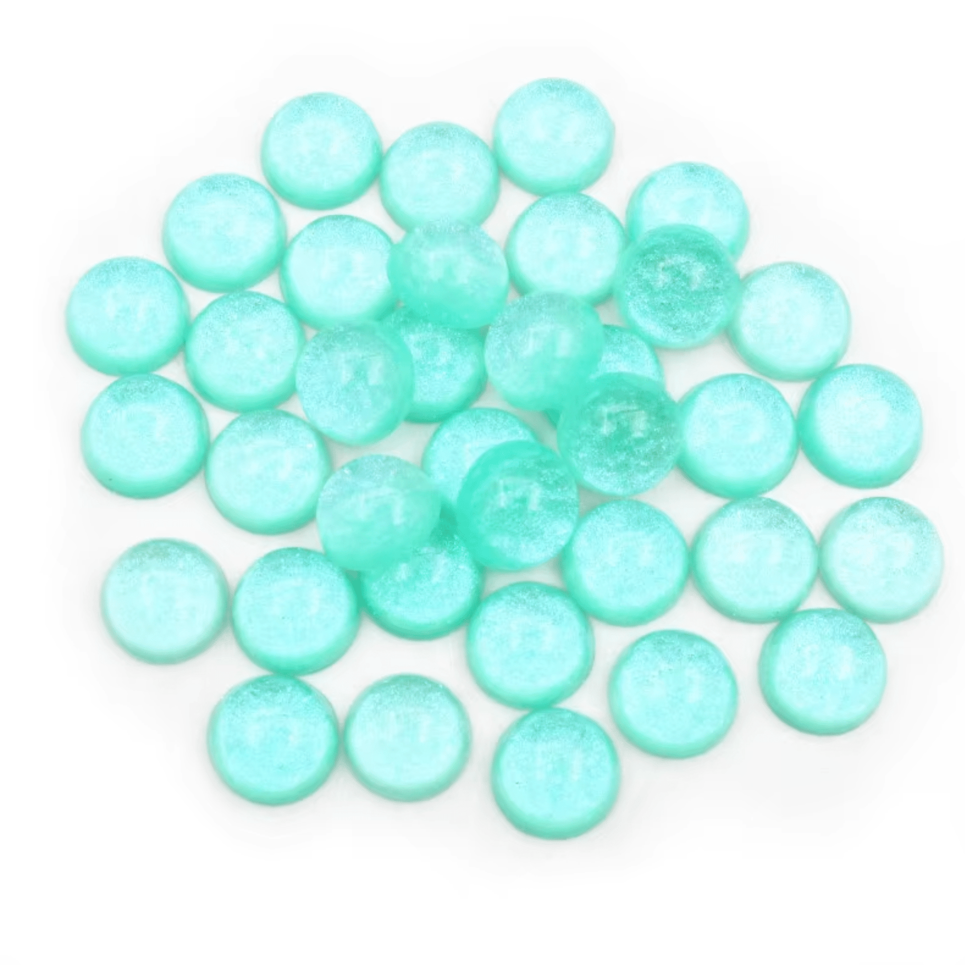 12mm Aqua Green AB Flat Top Rivoli Glue on, Fancy Glass Resin Gem *New* (Sold in Pair) Fancy Glass Gems