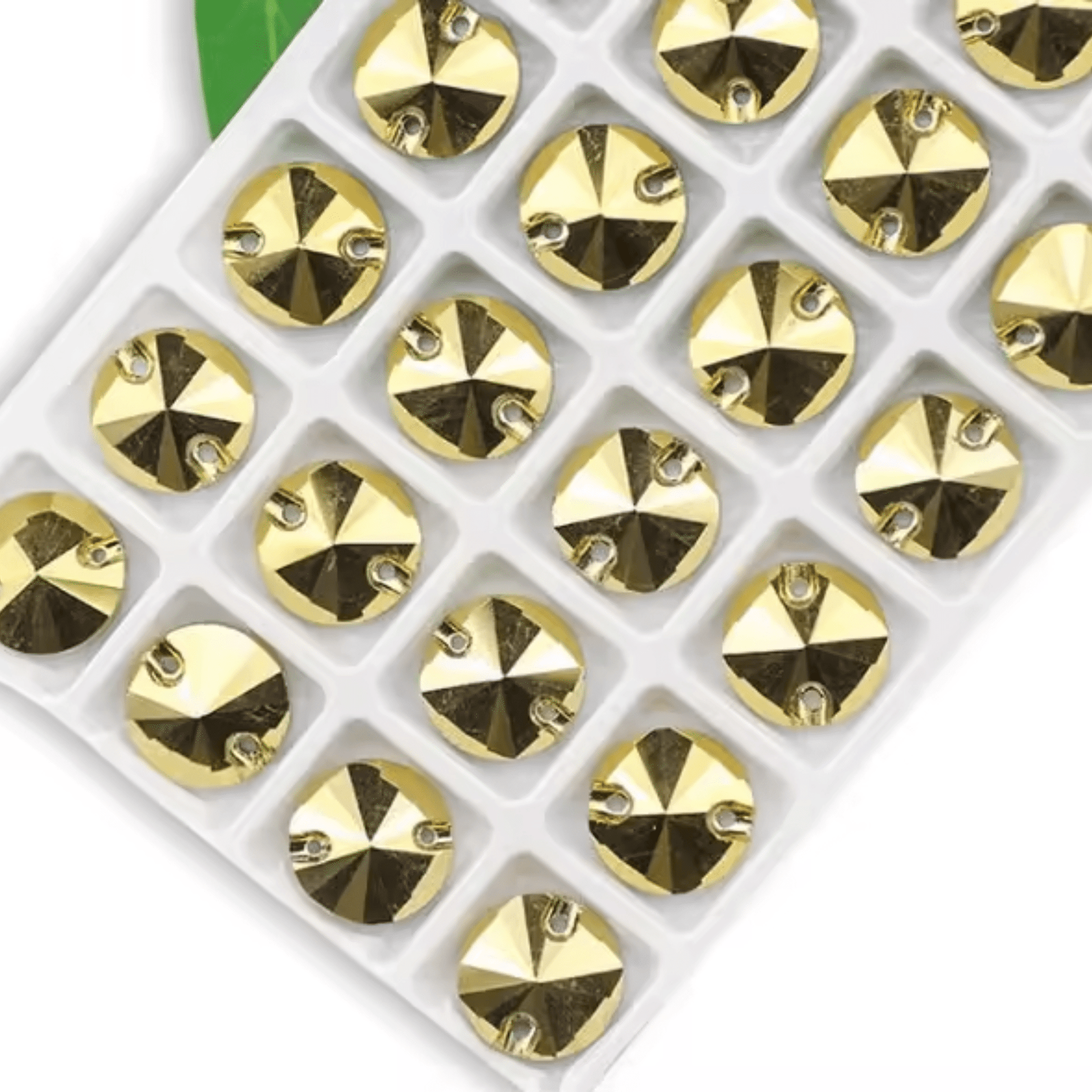 12mm Gold Hematite  Round Glass Crystal, Sew on Rhinestone, Fancy Glass Gems (Sold in 12Pcs) Fancy Glass Gems