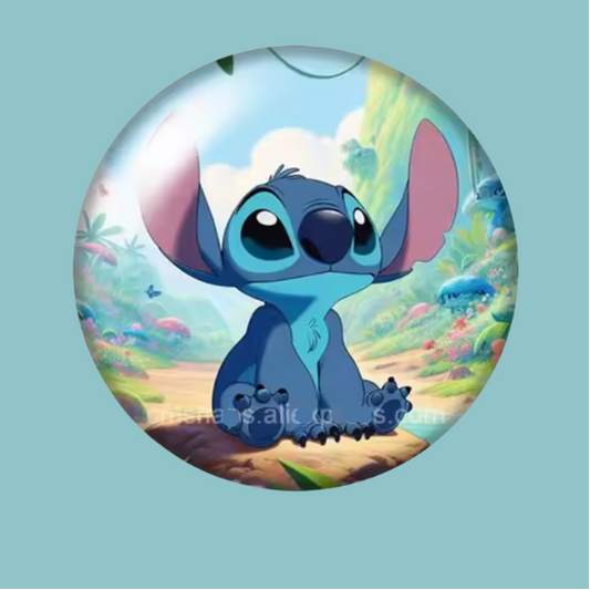 12mm Lonely Stitch Blue "Ohana Means Family" Printed Dome Cab, Glue on, Resin Gem, (Sold in Pair) Sundaylace Creations & Bling