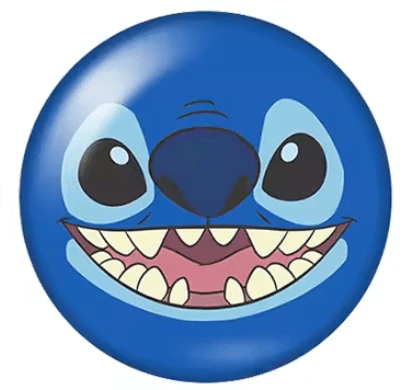 12mm "Stitch" Blue Face Printed dome Cab, Glue on, Resin Gems (Sold in pair) Resin Gems