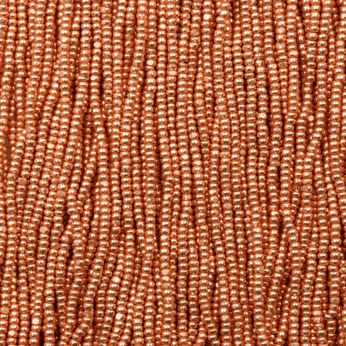 13/0 Charlotte Cut Czech Seed Bead- Metallic Rose Gold Cooper Dyed *HANK Charlotte Cut Seedbeads