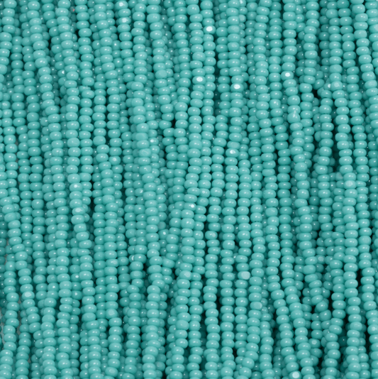13/0 Charlotte Cut Czech Seed Bead- Opaque GREEN Turquoise *15g *NEW* Charlotte Cut Seedbeads
