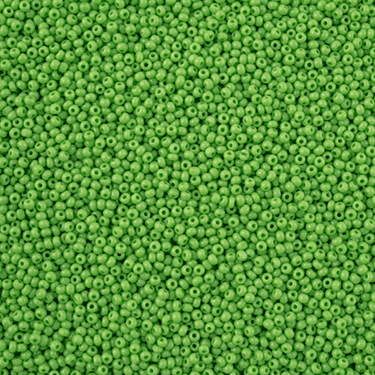 13/0 Charlotte Cut Czech Seed Bead - Opaque Light Green (13g VIAL) 13/0 Seedbeads