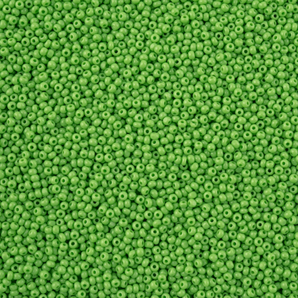 13/0 Charlotte Cut Czech Seed Bead - Opaque Light Green (13g VIAL) 13/0 Seedbeads