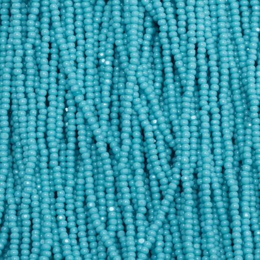 13/0 Charlotte Cut Czech Seed Bead- Opaque Medium Blue Turquoise *15g *NEW* Charlotte Cut Seedbeads
