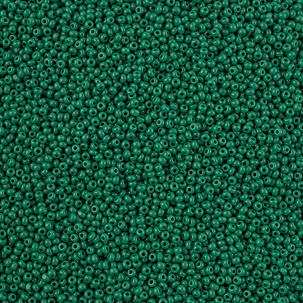 13/0 Charlotte Cut Czech Seed Bead - Opaque Medium Dark Green(13g VIALS) 13/0 Seedbeads