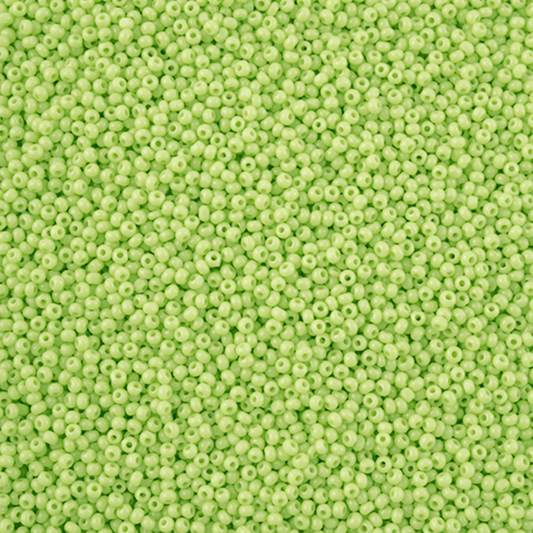 13/0 Charlotte Cut Czech Seed Bead - Opaque Pale Green (13g VIAL) 13/0 Seedbeads