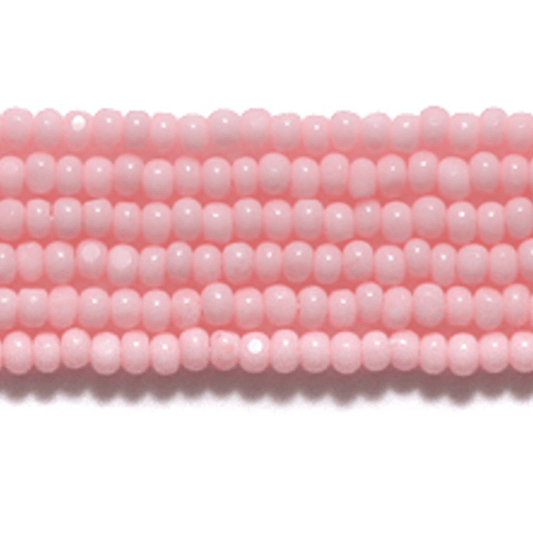 13/0 Charlotte Cut Czech Seed Bead- Opaque Pink Solgel 13/0 Seedbeads