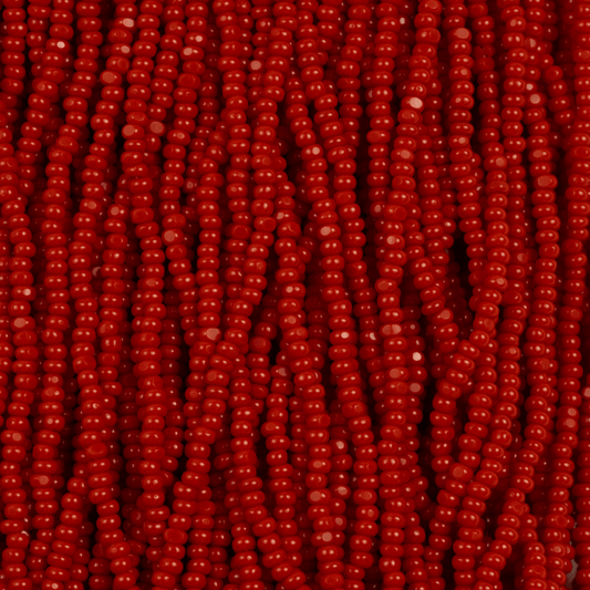 4mm Blood Red Opaque Czech Seed Beads x20g - Czech Nacreous Seed