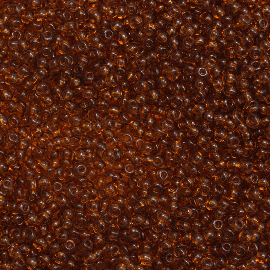 13/0 Preciosa Seed Bead- Medium Topaz Brown Transparent  *5.2g vial* 13/0 Seedbeads