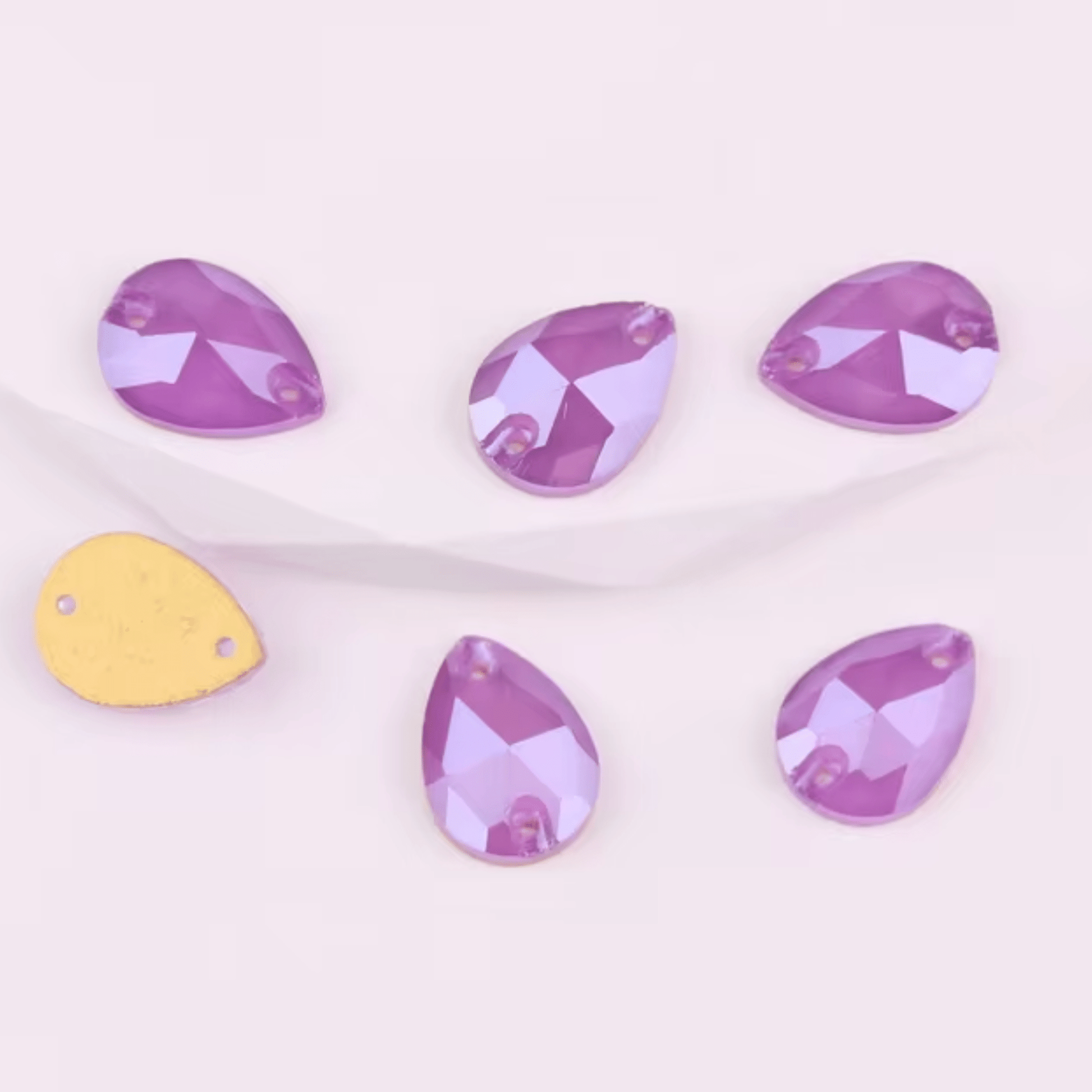 13*18mm Dark Amethyst Purple-Pink Jelly Pastel Oval, Sew on, Glass Gems (Sold in Pair) Glass Gems