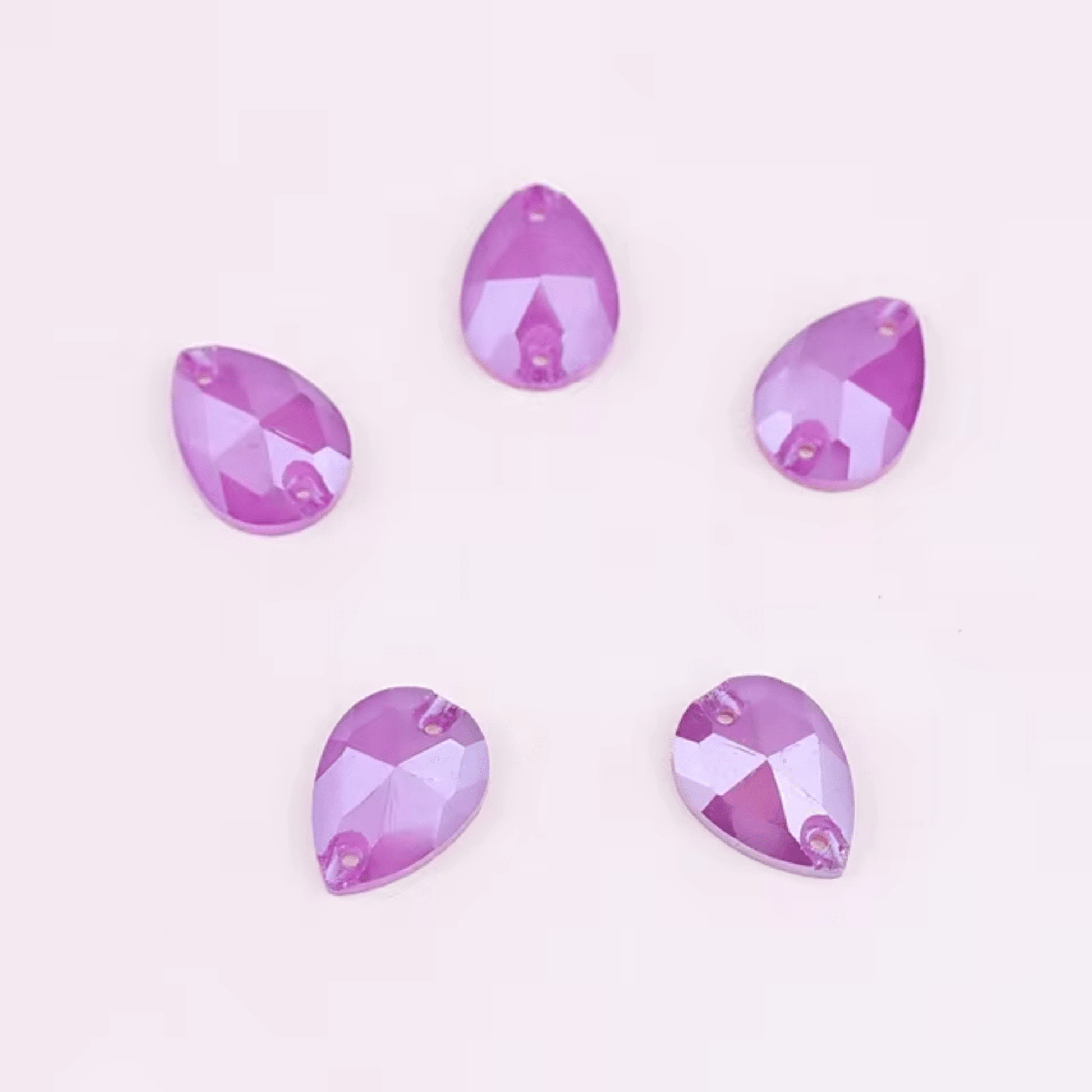 13*18mm Dark Amethyst Purple-Pink Jelly Pastel Oval, Sew on, Glass Gems (Sold in Pair) Glass Gems