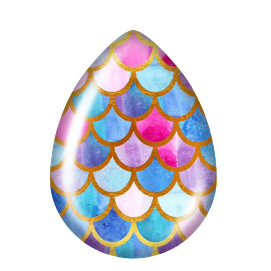 13*18mm Pink to Blue Mermaid Scales Printed Acrylic Teardrop, Glue on, Resin Gem (Sold in Pair) Resin Gems