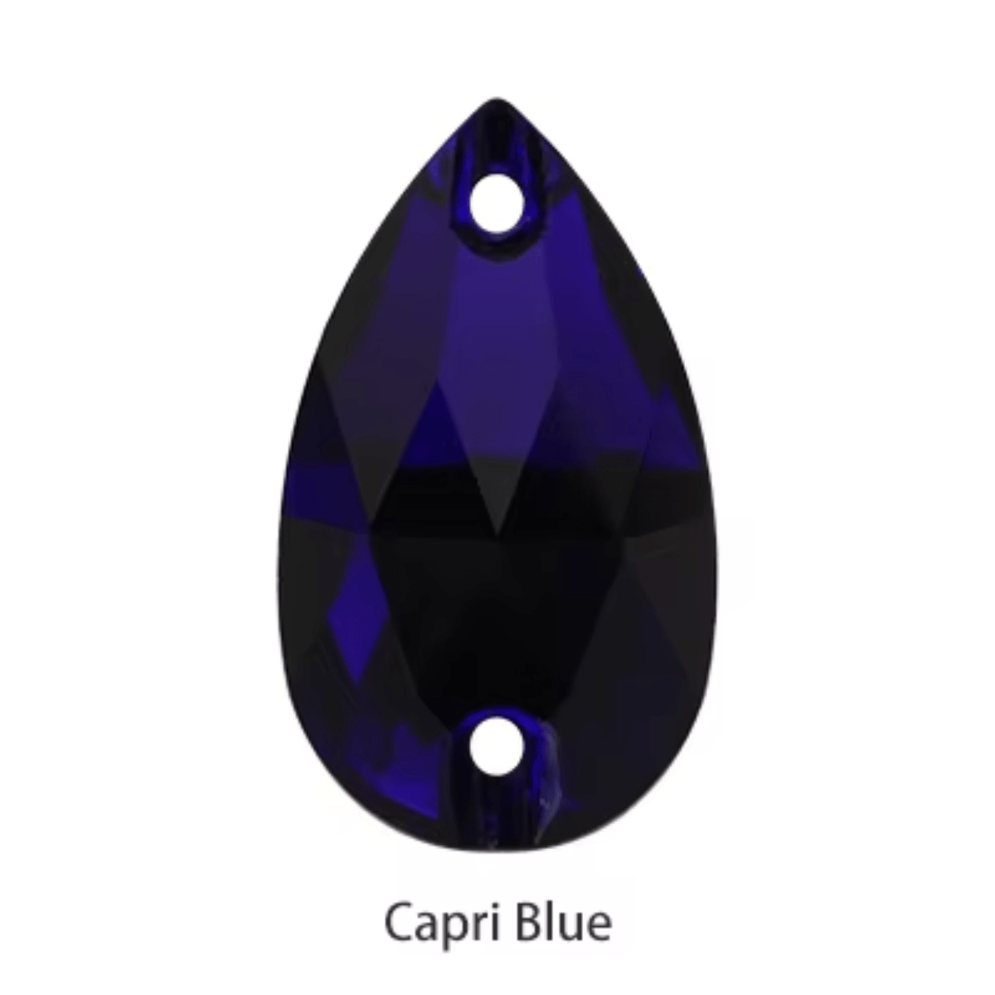 13*22mm Capri Blue Teardrop, Sew on, Fancy  Glass Gems (Sold in Pair) Glass Gems