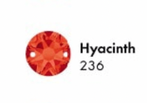 13*22mm Hyacinth Orange Teardrop, Sew on,  Glass Gem (Sold in Pair) Glass Gems