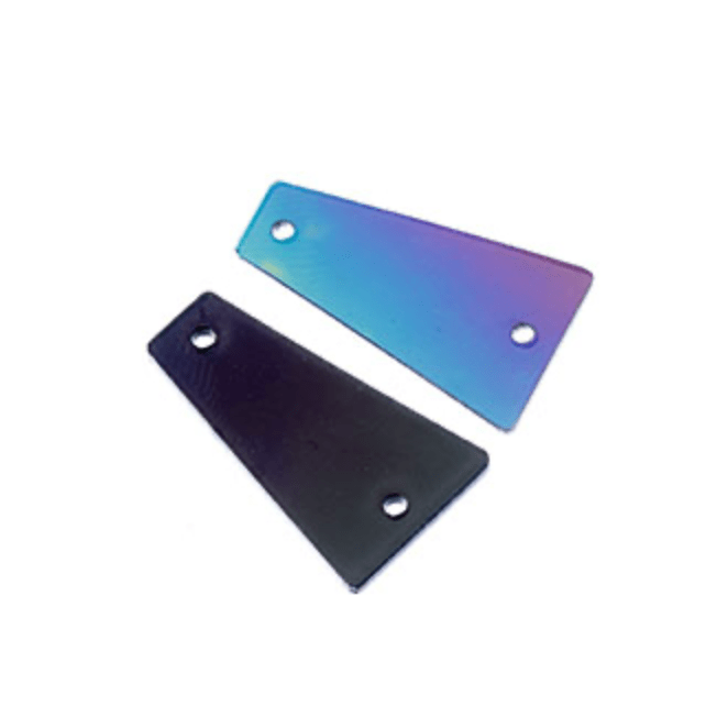 13*23mm Mirror Rainbow Vitrail Blue Purple Trapezoid, Sew-On, Resin Gem (Sold in pairs) Mirror Gems