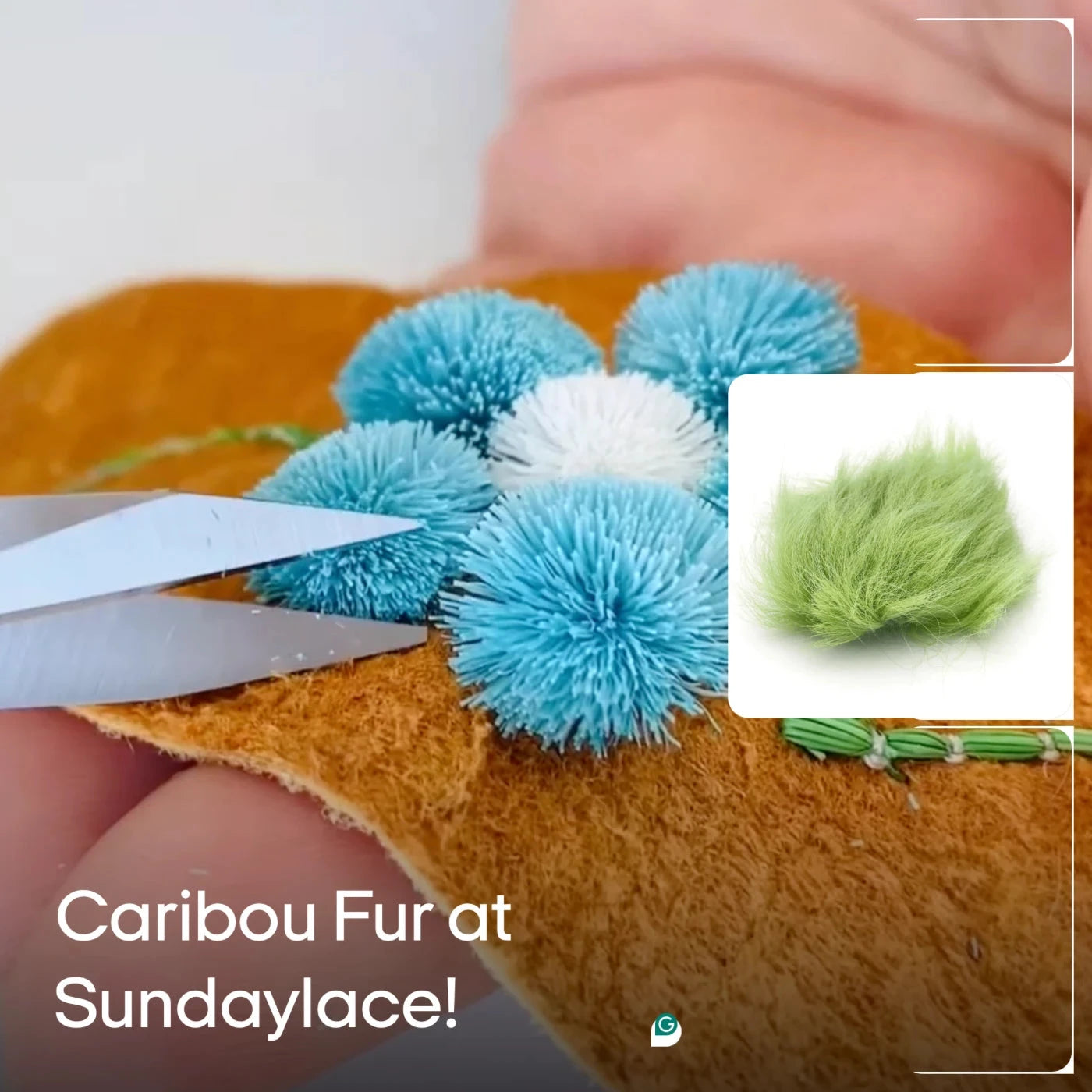 Dyed Natural Caribou Fur 1×3 inch Strip for Tufting! Caribou Fur