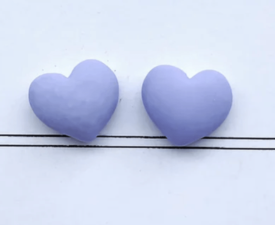 13mm Matte Light Purple Heart, Glue on, Resin Gems (Sold in Pair) Resin Gems